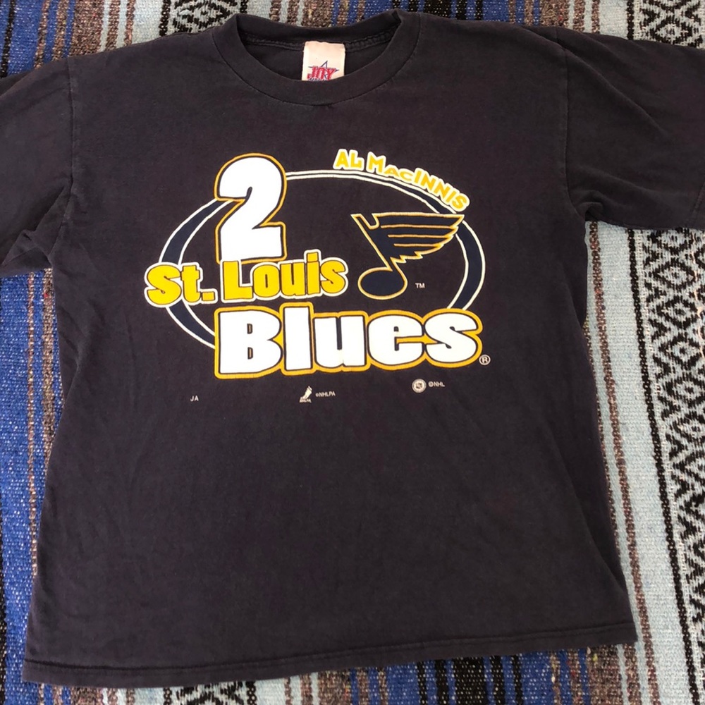 Vintage 90s NHL St. Louis Blues Al MacInnis Mens Tee Shirt